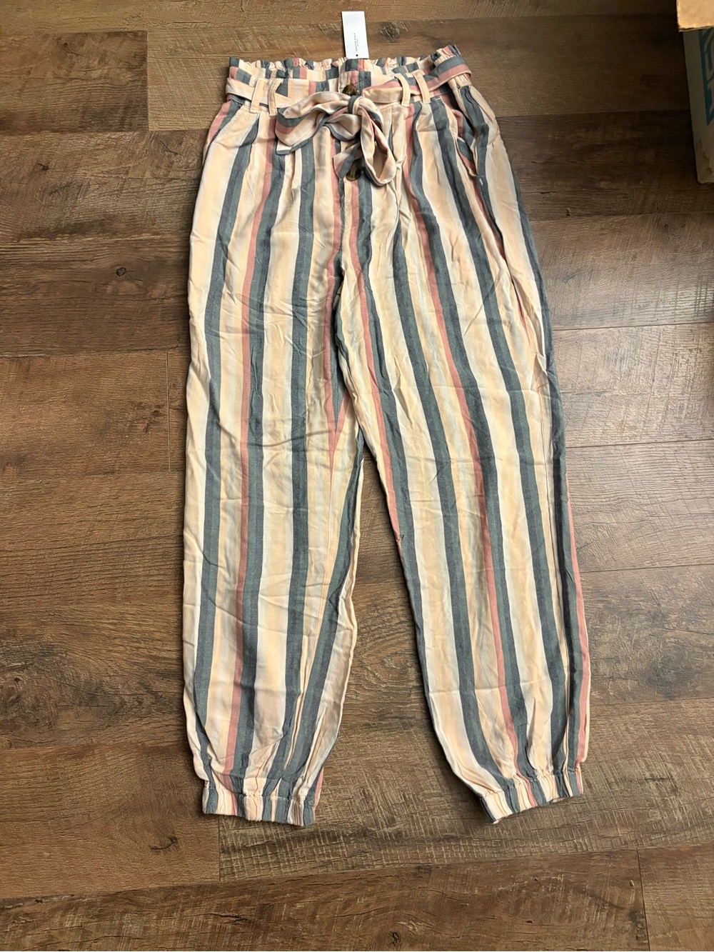 NWT American Eagle Outfitters Striped High-Waist Paperbag Joggers Size S